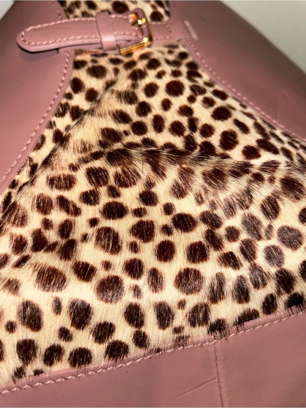 Furla Dusty Pink Leather & Calf Hair Shoulder Bag W/COA - Picture 8 of 10
